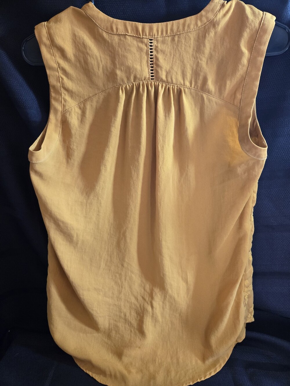 Maeve Mustard Lace-Up Embroidered Sleeveless Camisole NWOT - Picture 5 of 6